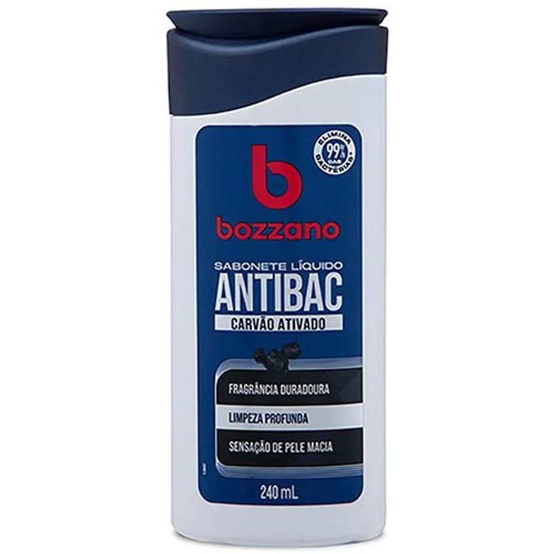 sabonete líquido bozzano antibacteriano carvão ativado 240ml