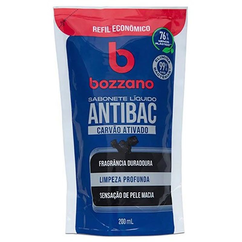 refil sabonete líquido bozzano antibacteriano carvão ativado 200ml
