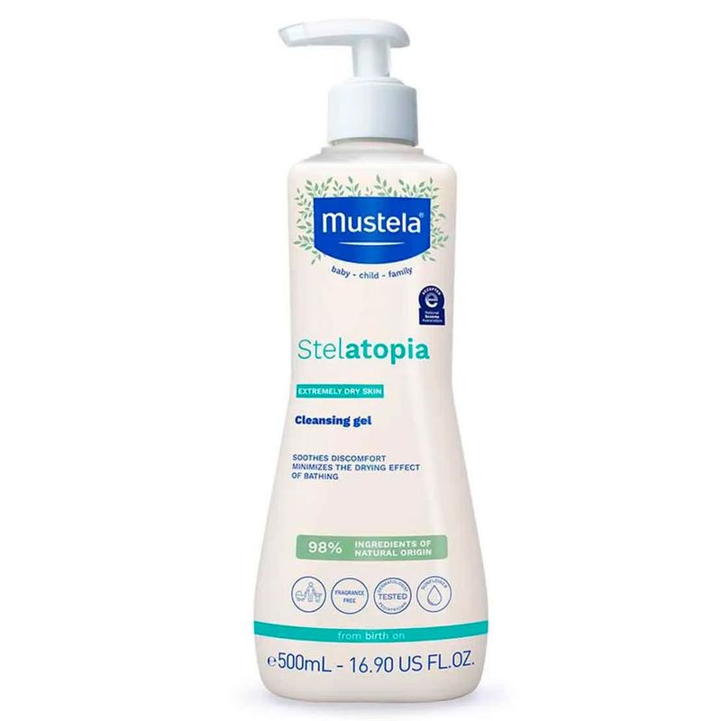 gel lavante mustela stelatopia pele ressecada e atópica 500ml