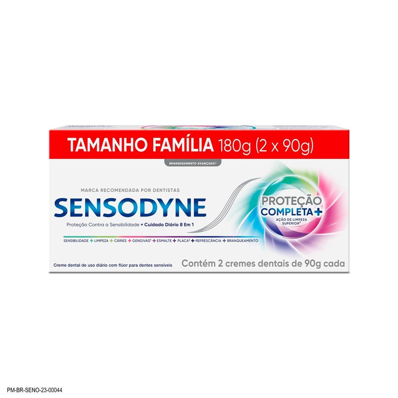 kit creme dental sensodyne proteção completa+ 2 unidades 90g cada