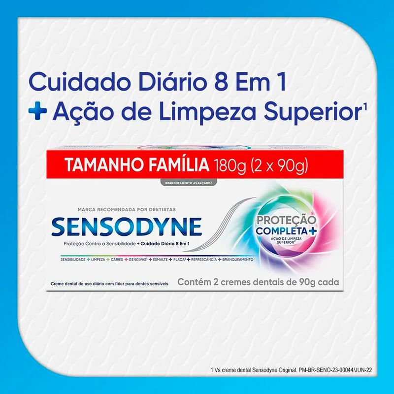 kit creme dental sensodyne proteção completa+ 2 unidades 90g cada
