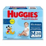 fralda descartável huggies tripla proteção jumbo m 28 unidades