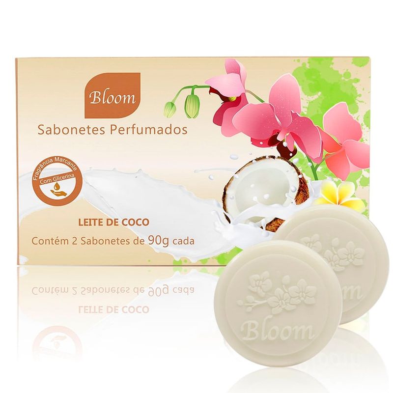 kit sabonetes bloom leite de coco 2 unidades 90g