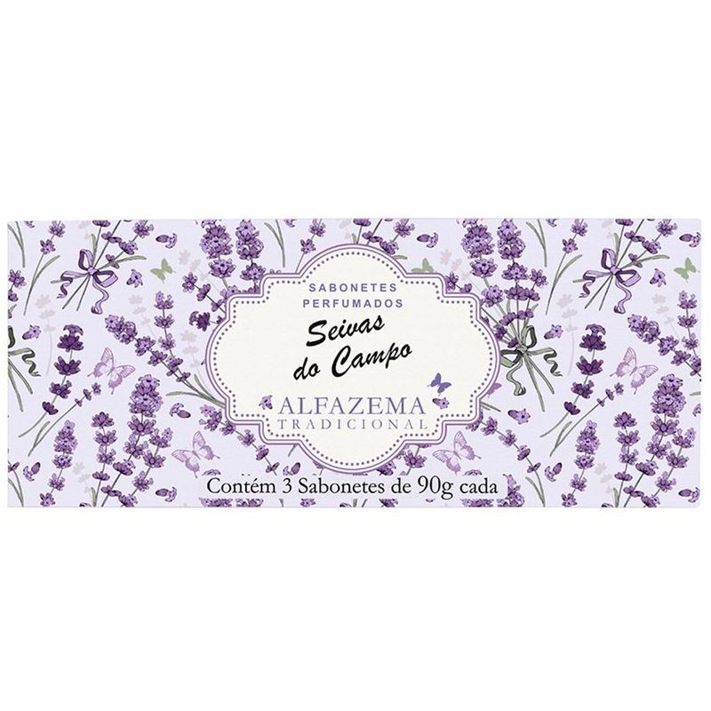 kit sabonetes seivas do campo alfazema tradicional 3 unidades 90g