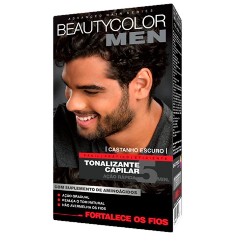 tonalizante capilar masculino beautycolor castanho escuro