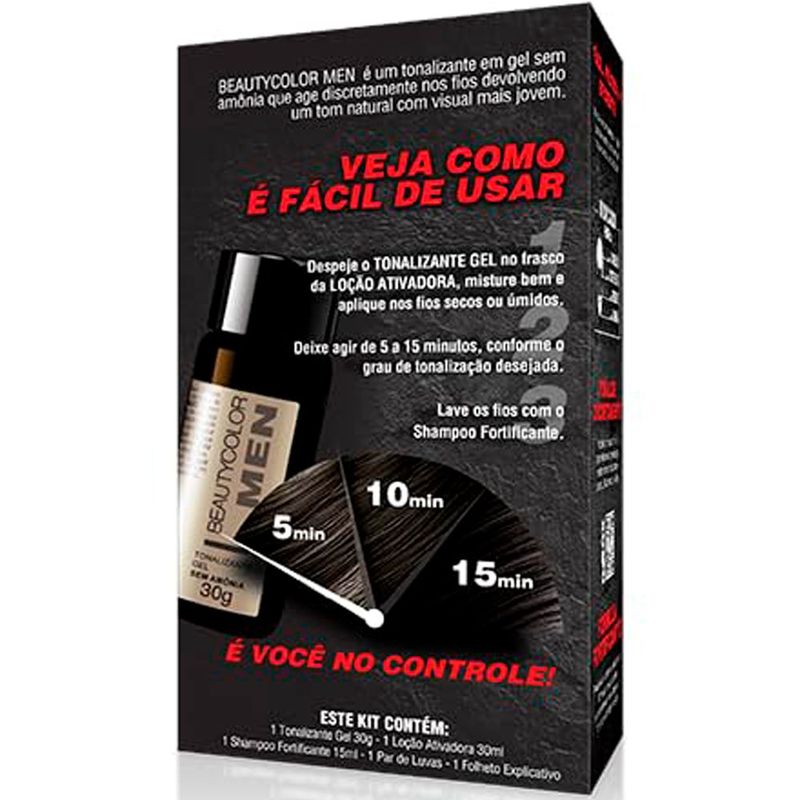 tonalizante capilar masculino beautycolor castanho escuro