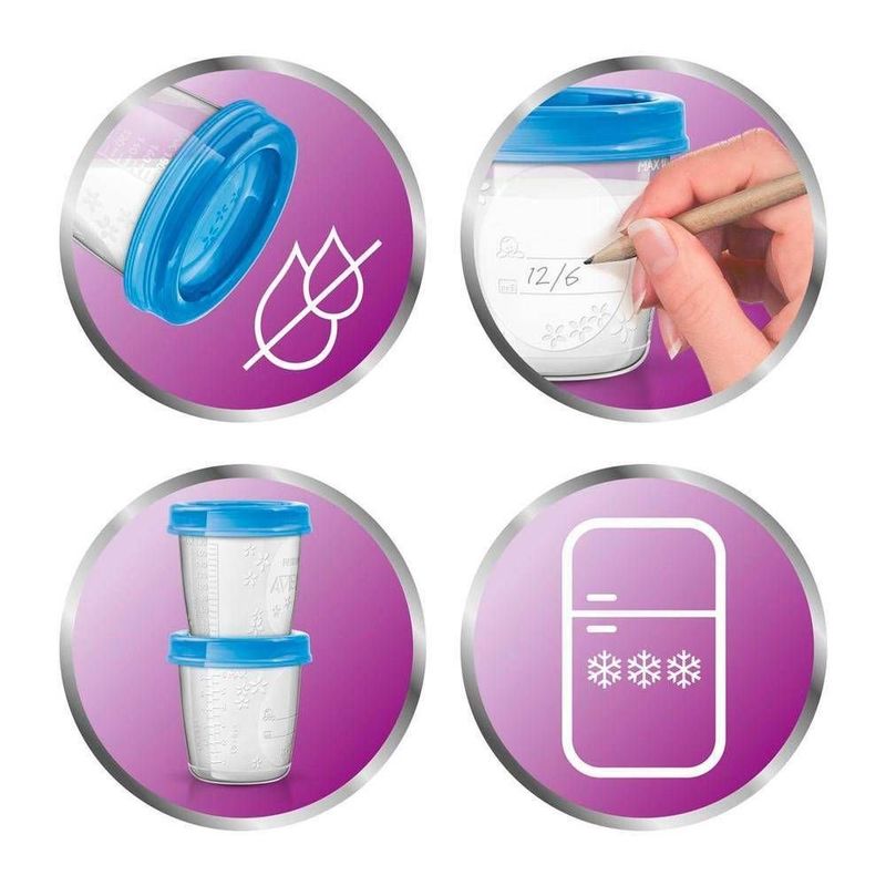 copos avent para armazenamento de leite materno 180ml com 10 unidades