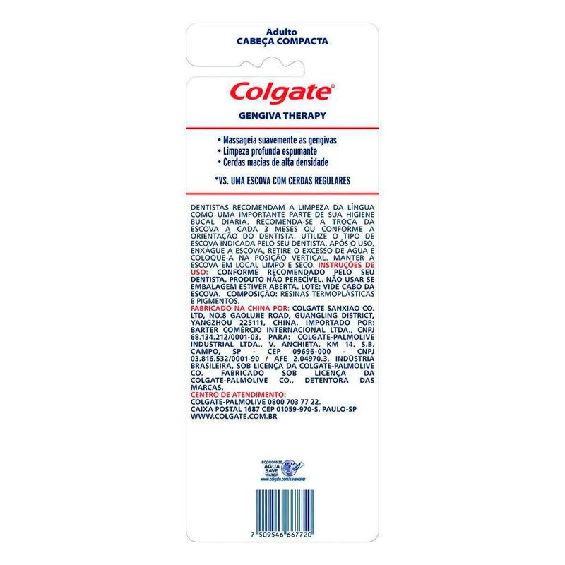 escova dental colgate gengiva therapy macia 3 unidades
