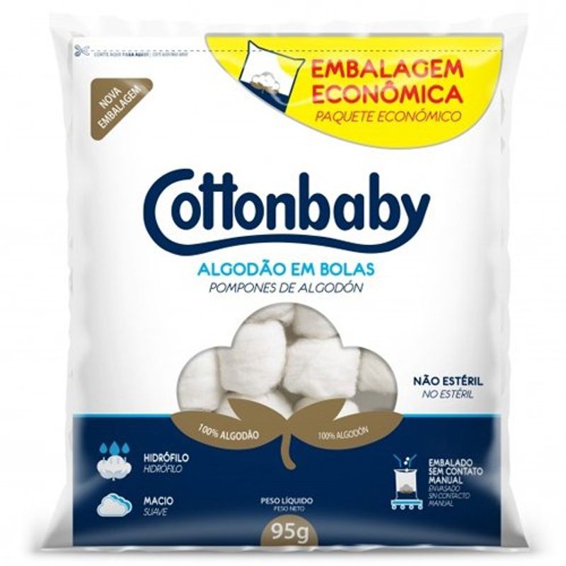 algodão bola cottonbaby branco 95g