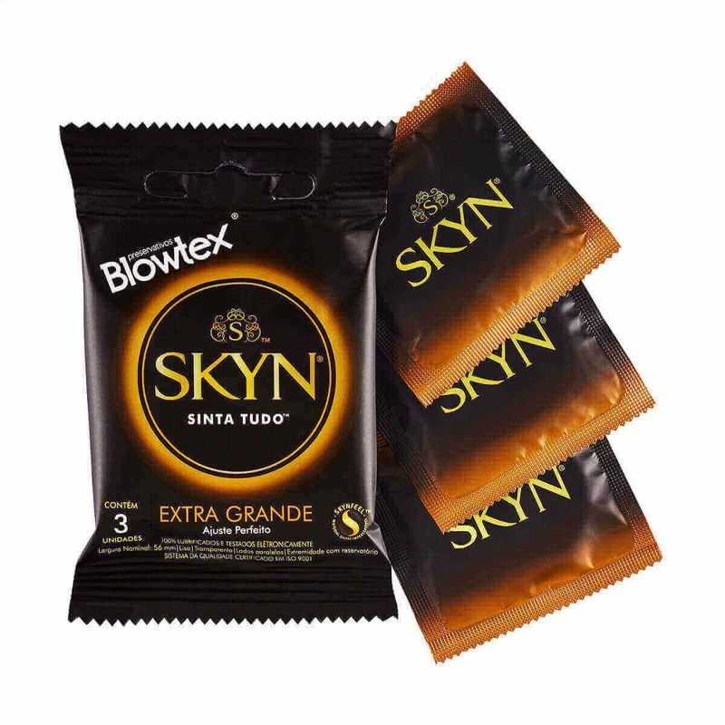 preservativo lubrificado blowtex skyn sachê extra grande 3 unidades