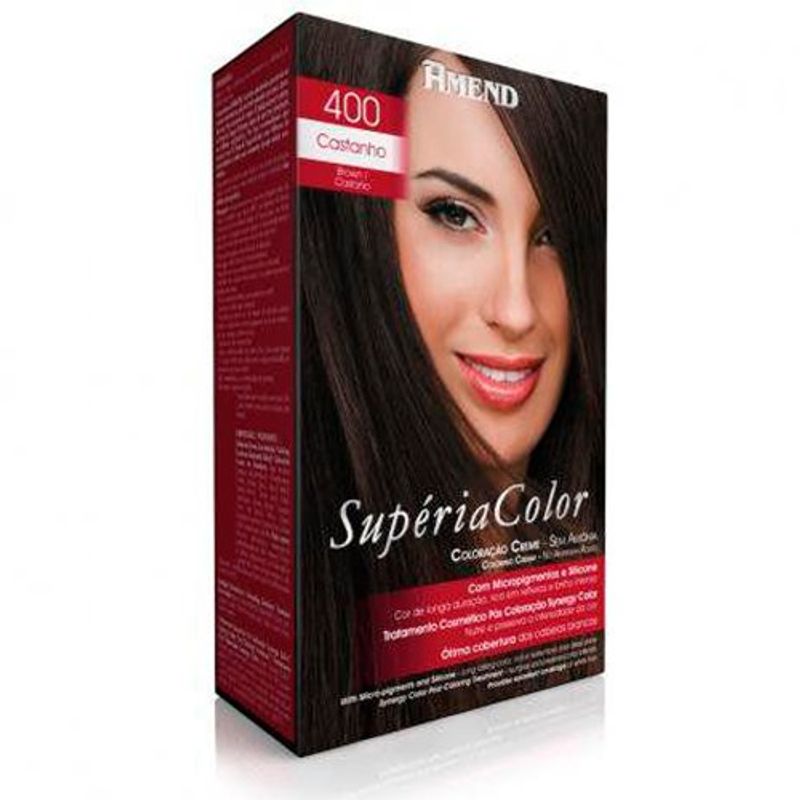 tinta para cabelo amend supéria color sem amônia cor 400 castanho