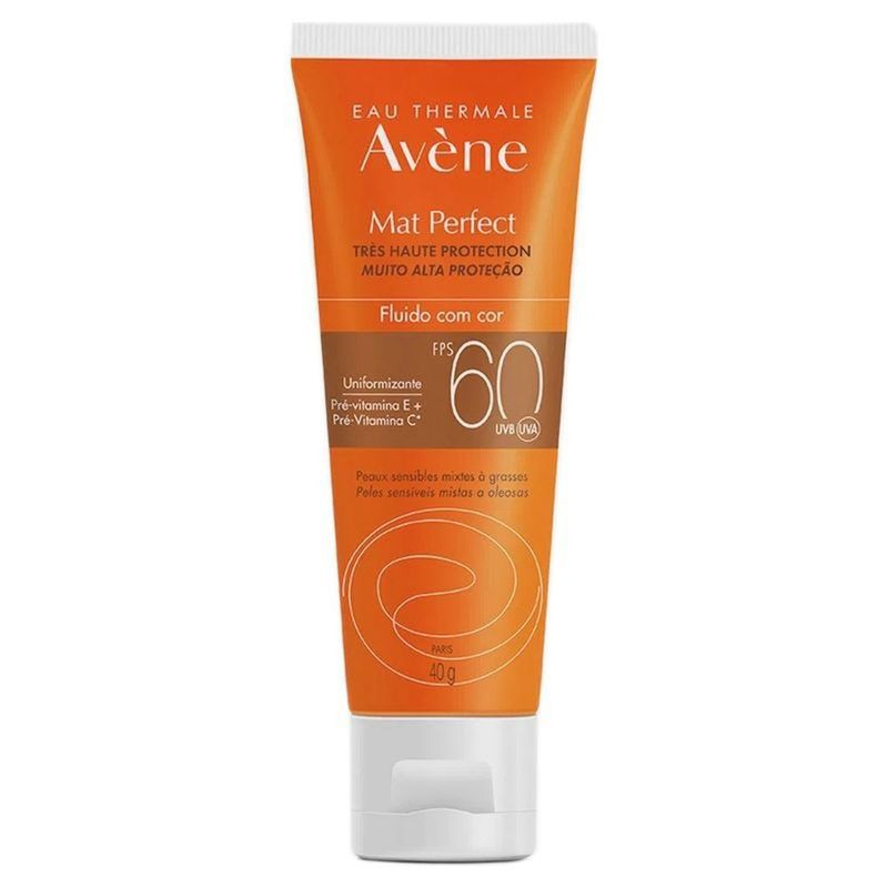 protetor solar facial com cor avène fps60 40g