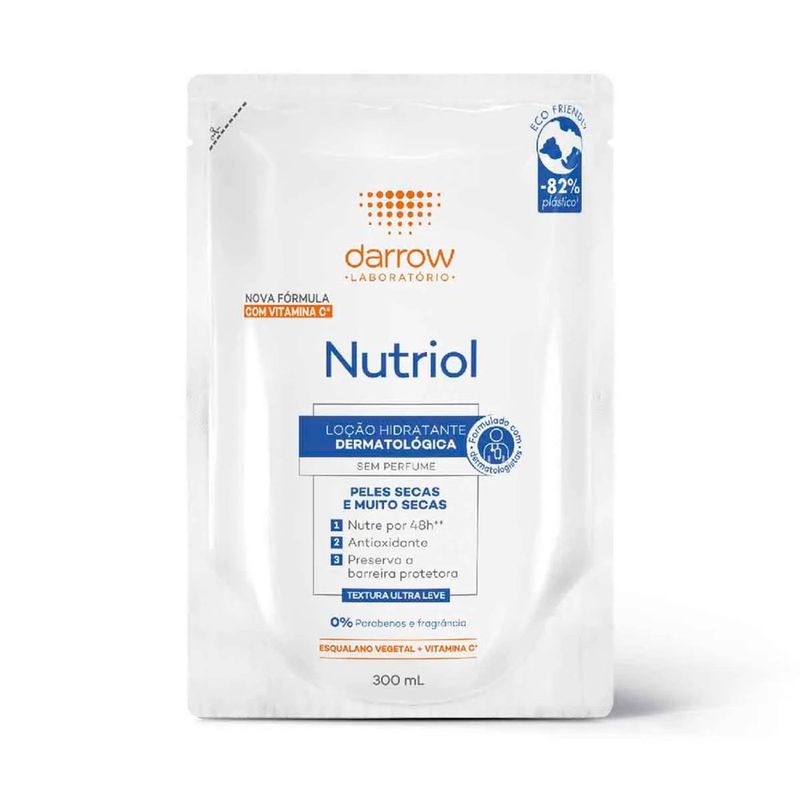 refil loção hidratante corporal nutriol darrow sem perfume 300ml