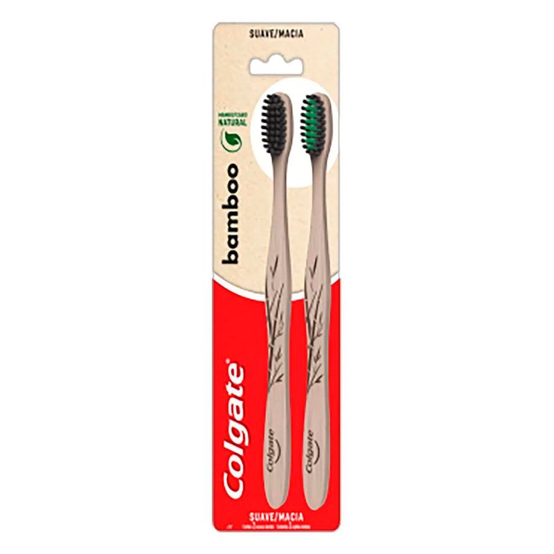 escova dental colgate bamboo suave macia 2 unidades