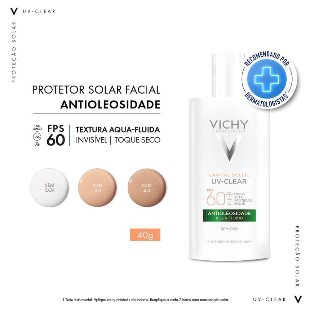Protetor Solar Facial Vichy UV Clear FPS60 40g