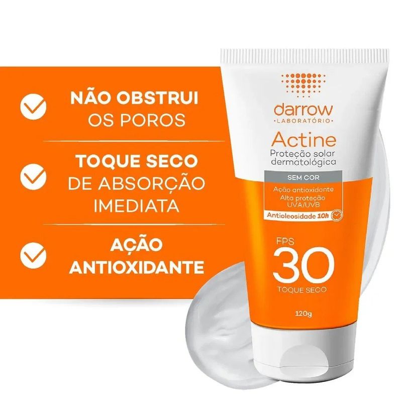 protetor solar actine emulsão sem cor fps30 120g