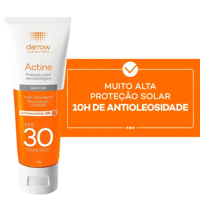 protetor solar facial darrow actine fps30 sem cor 40g