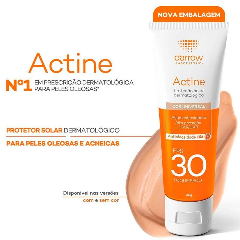 protetor solar facial darrow actine color fps30 40g