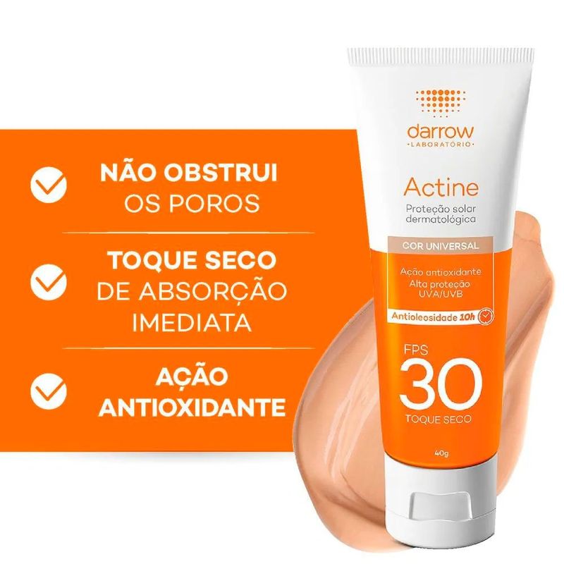 protetor solar facial darrow actine color fps30 40g