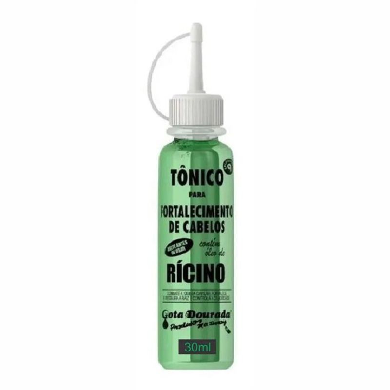 tônico capilar fortalecedor gota dourada com óleo de rícino 30ml