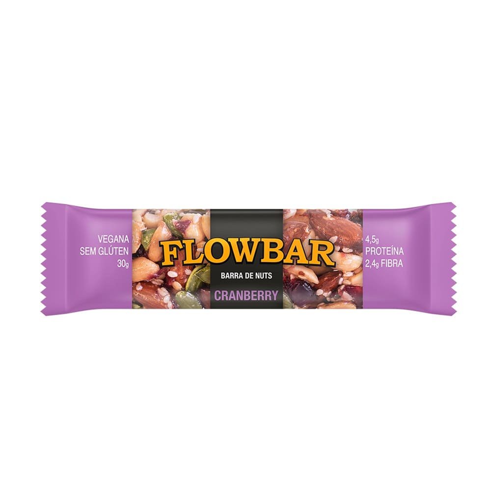 Barra de Cereal Flowbar Nuts Cranberry 30g
