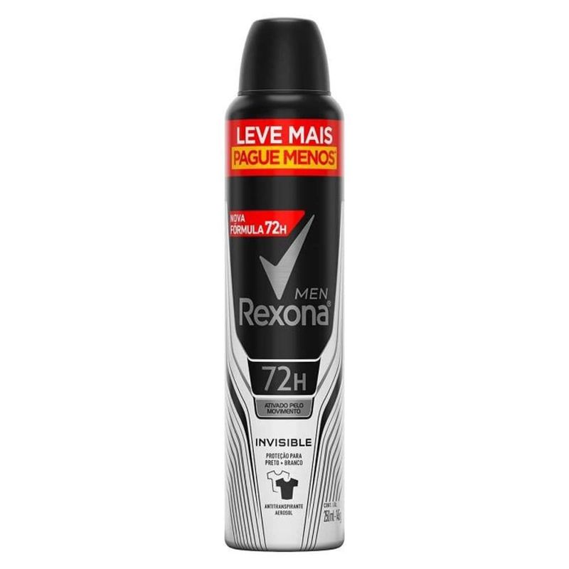 desodorante aerosol antitranspirante rexona men invisible 72h 250ml