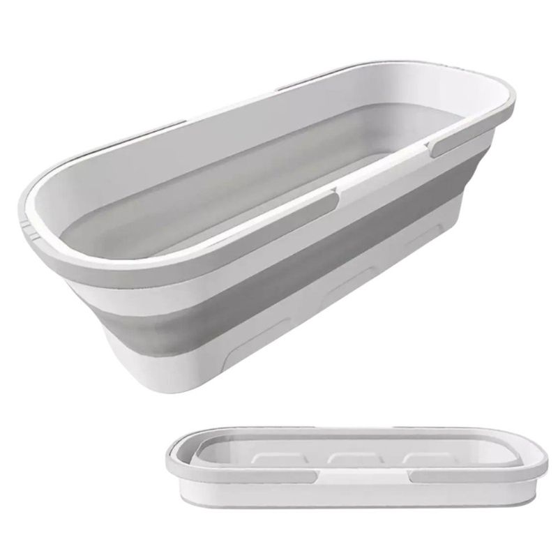 balde dobrável retrátil top rio com rodinhas retangular 55x25cm trc0265 (mp)