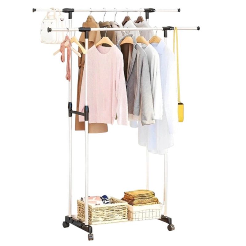 arara para roupas regulável 2 cabideiros top rio 122x37x138cm trc0531 (mp)