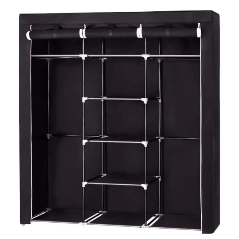 guarda-roupa montável 3 estantes top rio 125x42x170cm trc0719 (mp)