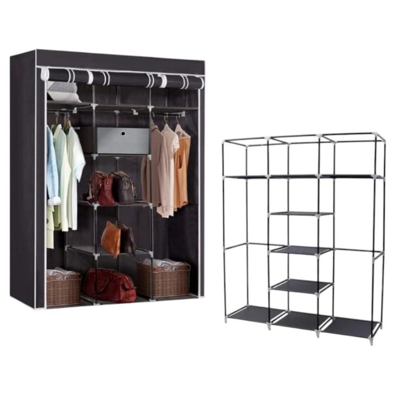 guarda-roupa montável 3 estantes top rio 125x42x170cm trc0719 (mp)