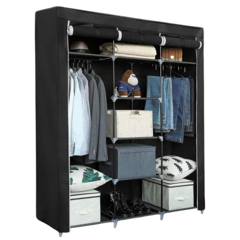 guarda-roupa montável 3 estantes top rio 125x42x170cm trc0719 (mp)