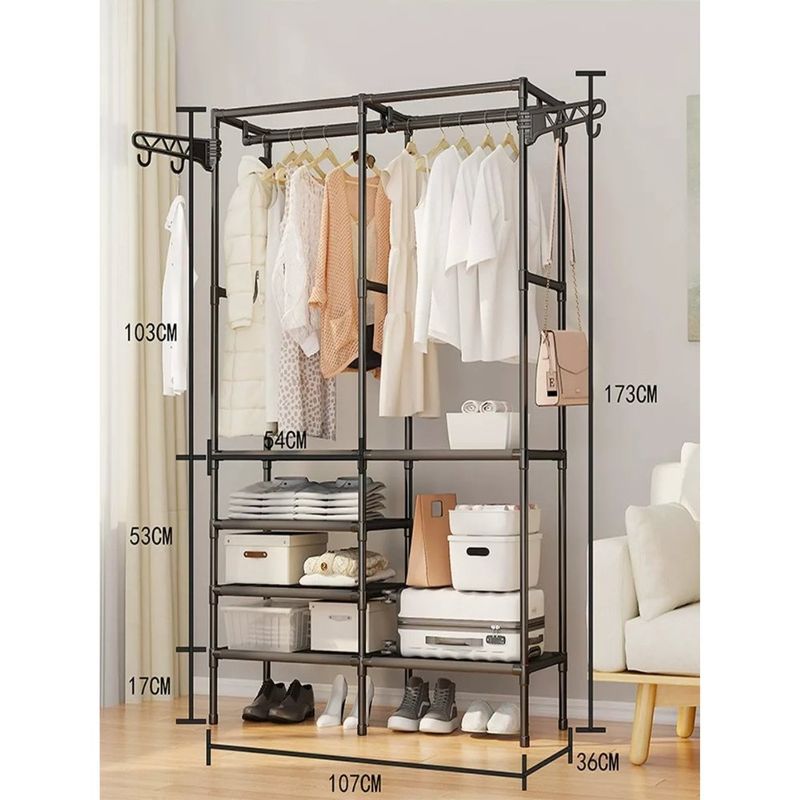 estante organizadora para roupas top rio 107x36x173cm trc0876 (mp)