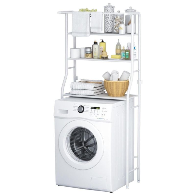 estante multiuso para lavanderia 3 andares 64x25x152cm trc0936 (mp)