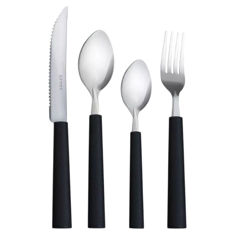 conjunto de talheres xpert 25 peças preto xl24047 (mp)