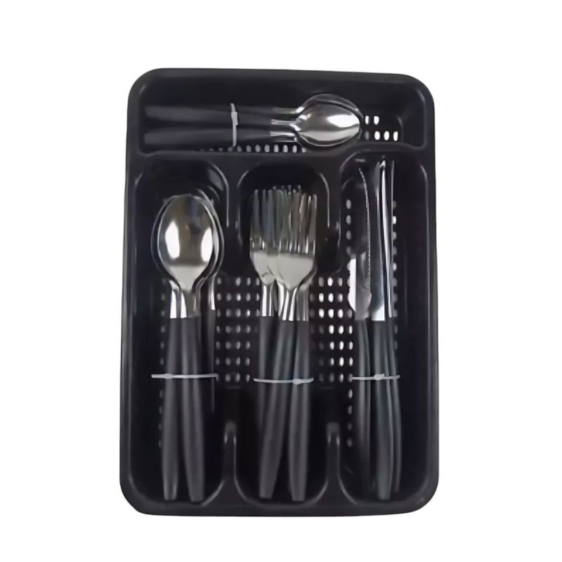 conjunto de talheres xpert 25 peças preto xl24047 (mp)