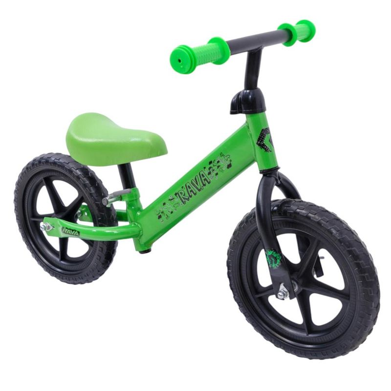 bicicleta de equilíbrio infantil jpp rava sunny aro 12 verde e preto (mp)