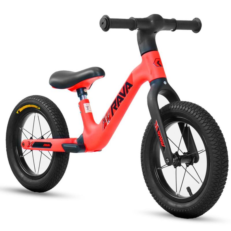 bicicleta de equilíbrio infantil jpp rava balance buddy 2 aro 12 vermelho e preto (mp)
