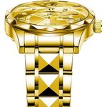 relógio masculino credrio aço inoxidável dourado a-bi