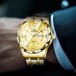 relógio masculino credrio aço inoxidável dourado a-bi