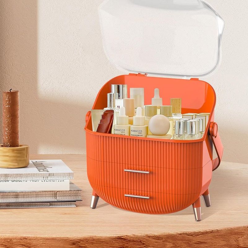 organizador de cosmético portátil massy laranja a-bi