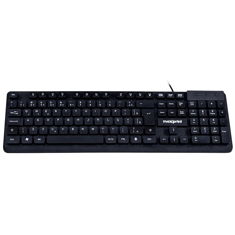 teclado com fio maxprint com teclas flutuantes usb preto te2001