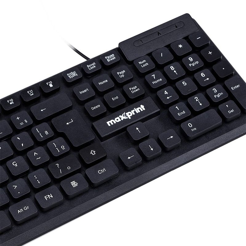 teclado com fio maxprint com teclas flutuantes usb preto te2001