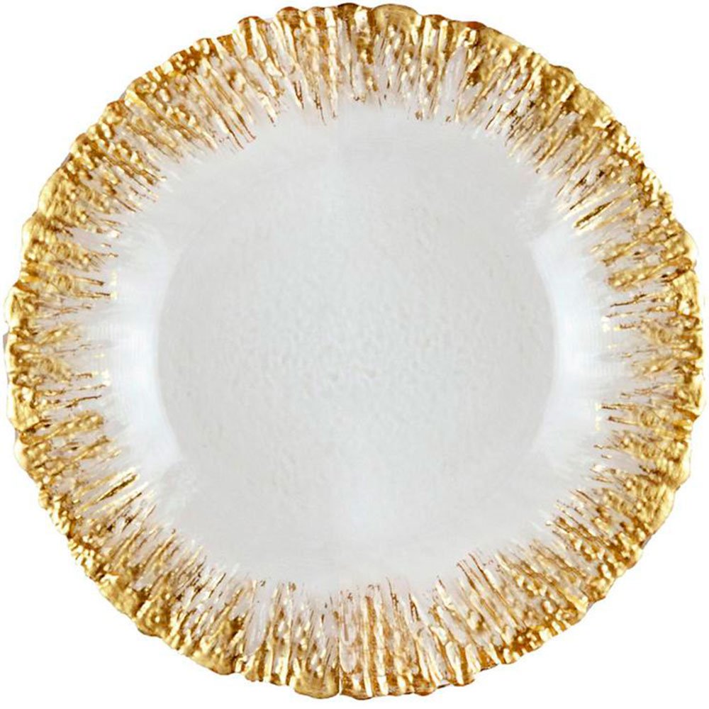 Centro de Mesa Noritex 33x33x2 Dourado/Branco - 413-060199