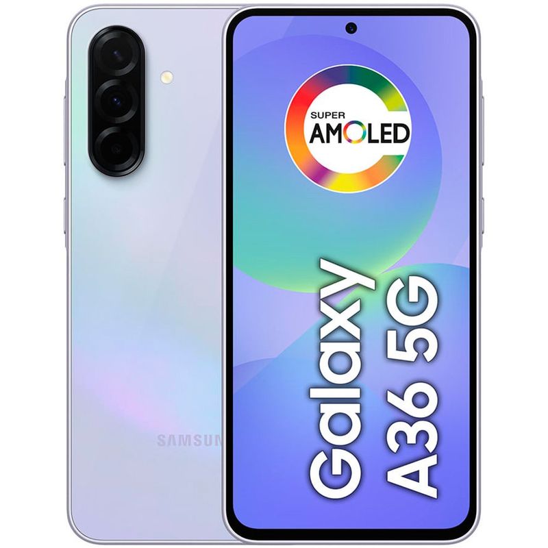 smartphone samsung a36 5g 128gb violeta tela 6.7" câmera 50mp 6gb ram