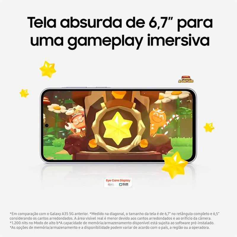 smartphone samsung a36 5g 128gb violeta tela 6.7" câmera 50mp 6gb ram