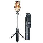 tripé selfie h'maston com bluetooth e controle (mp)