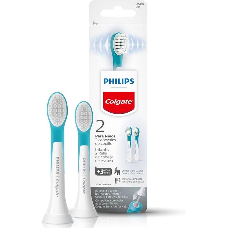 refil para escova dental elétrica colgate philips sonicare kids 2 unidades