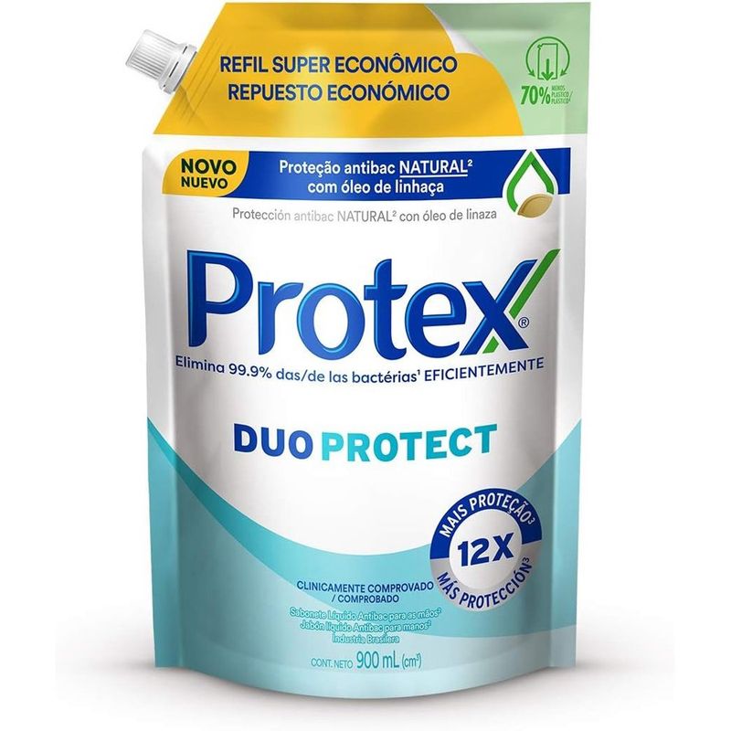 sabonete líquido protex dupla ação refil 900ml
