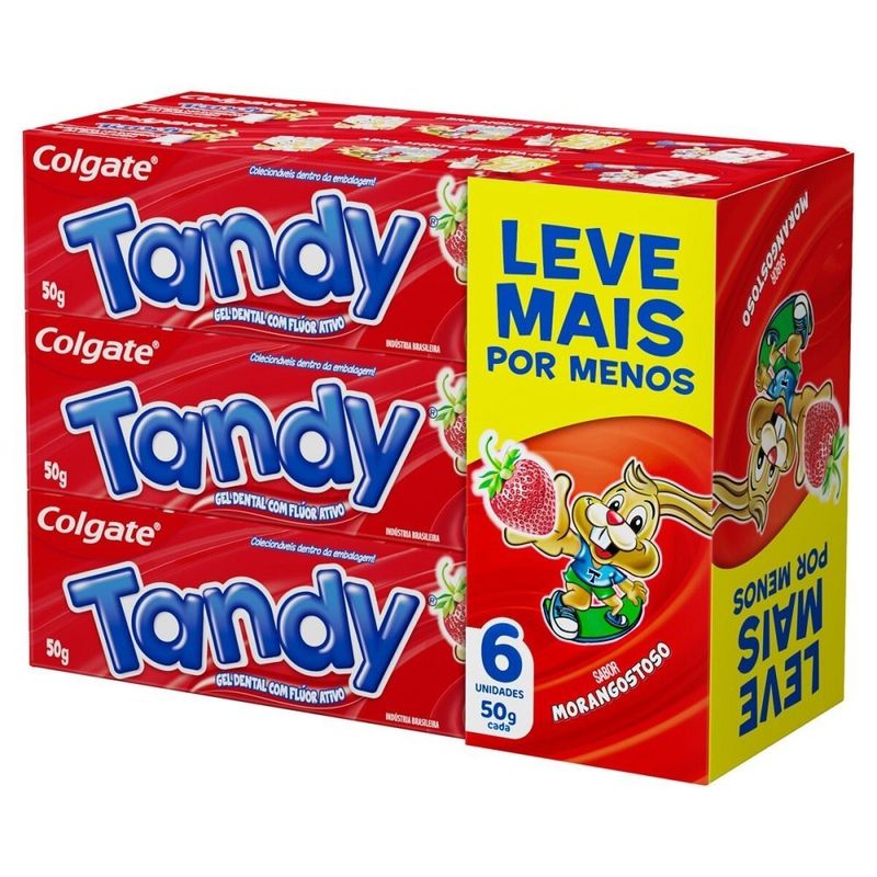 pack creme dental colgate tandy sabor morango