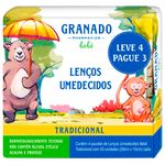 kit lenço umedecido granado bebê tradicional 4 pacotes 50 unidades
